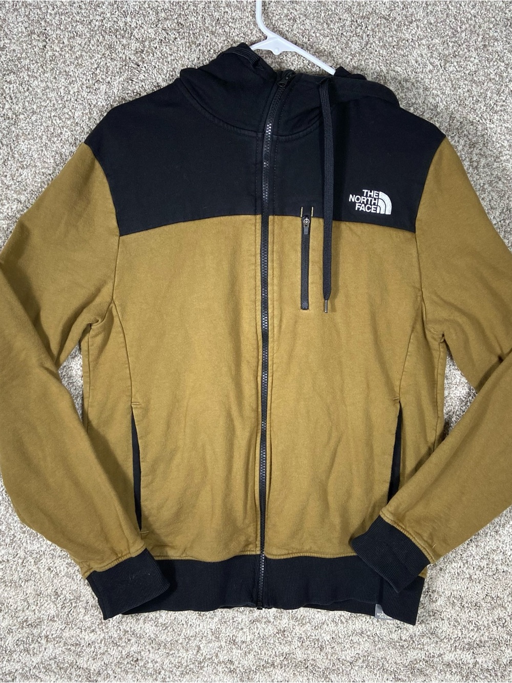 The North Face Men's Olive Green & Black Zip-Up Hoodie